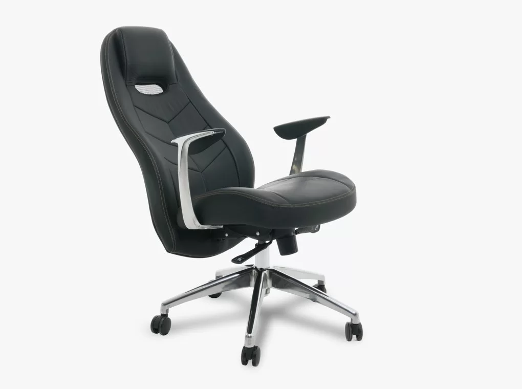 PRIMELINE F102 FEKETE VALÓDI BŐR IRODASZÉK