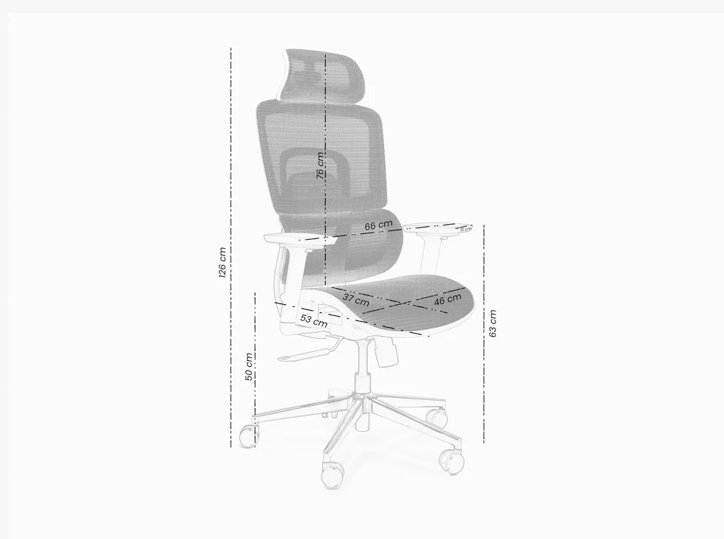 WINNIPEG A8616-Q FEHÉR MESH ERGONÓMIKUS IRODASZÉK