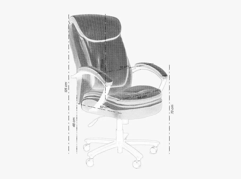 CALGARY 9617H SZÜRKE SZÖVET ELEGÁNS FŐNÖKI IRODASZÉK