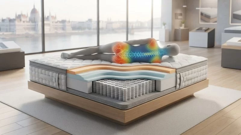 Zónázott fekvőbetét testtájankénti nyomáselosztása: Szakértői útmutató a gerinckímélő alváshoz (2026)